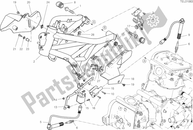 All parts for the Frame of the Ducati Supersport Thailand 950 2018